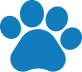 Blue paw print.