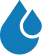 Blue water droplet icon with a white inner droplet.