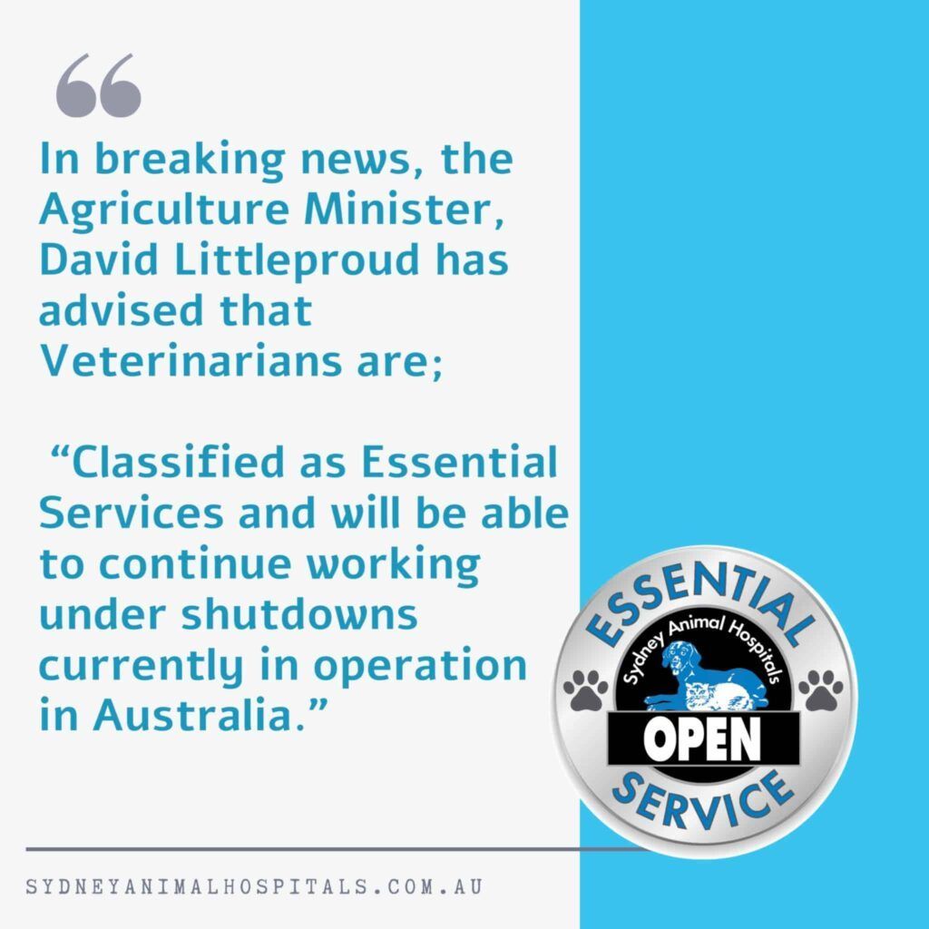 CONFIRMED Veterinarians are an Essential Service COVID-19