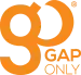 Orange GAP ONLY logo. Stylized lowercase 