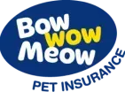 Bow Wow Meow pet insurance logo in blue and yellow.