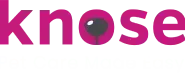 Logo for knose, with a purple wordmark and a stylized eye and nose graphic.