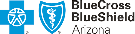 Blue Cross Blue Shield of Arizona logo, featuring the blue cross and shield symbols next to the company name.