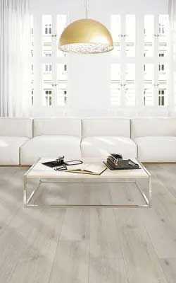 Modern living room with white sofa