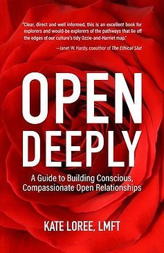 The cover of a book titled open deeply a guide to building conscious , compassionate open relationships.