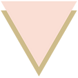 A pink triangle with a gold border on a white background.