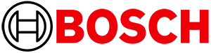The bosch logo is red and black on a white background.