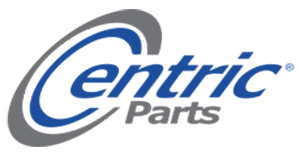 A blue and gray logo for centric parts