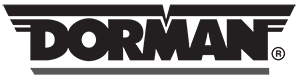 A black and white dorman logo on a white background.