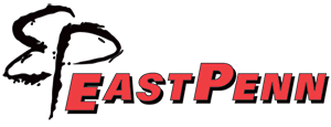 A logo for east penn is shown on a white background