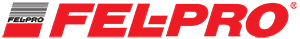 A red and white logo for felpro on a white background