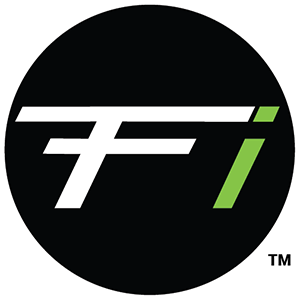 The fi logo is in a black circle with a green stripe.