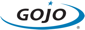 The gojo logo is blue and black with a star in the middle.