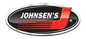 A black and red johnsen 's logo on a white background