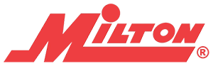 A red milton logo on a white background