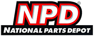 Npd national parts depot logo on a white background