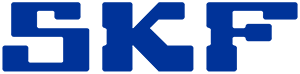 A blue skf logo on a white background
