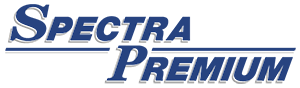 The spectra premium logo is blue and white on a white background.