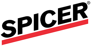 The spicer logo is black and red on a white background.