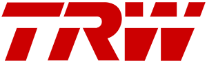 A red trw logo on a white background