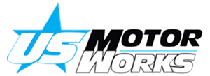 A logo for us motor works with a blue star