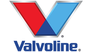A red and blue logo for valvoline on a white background.