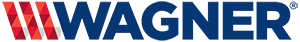 A blue and red wagner logo on a white background