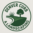 Denver Curb & Landscaping logo: Green and white circular design with curb, grass, tree.