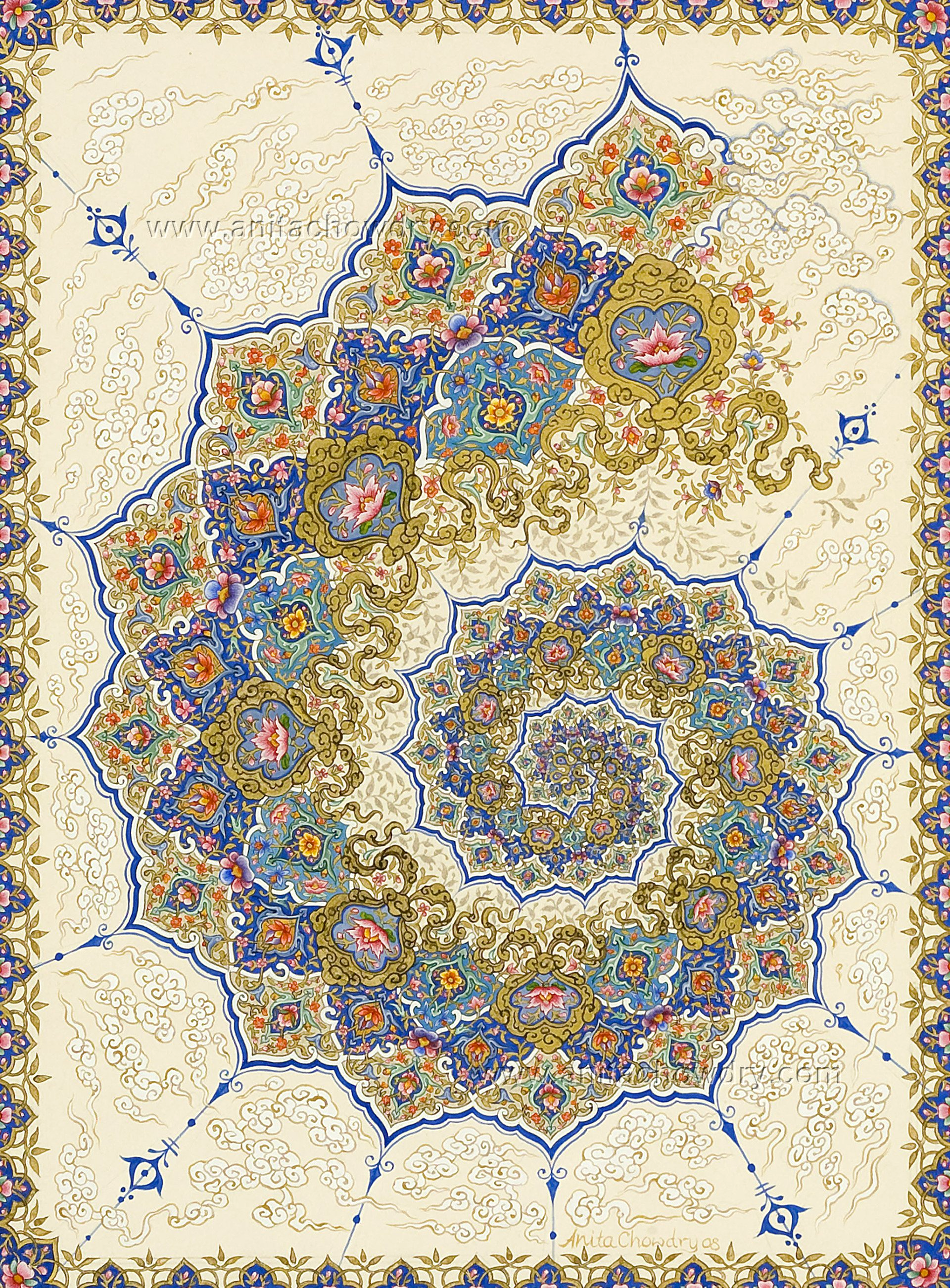 Fibonacci spiral in Islamic illumination
