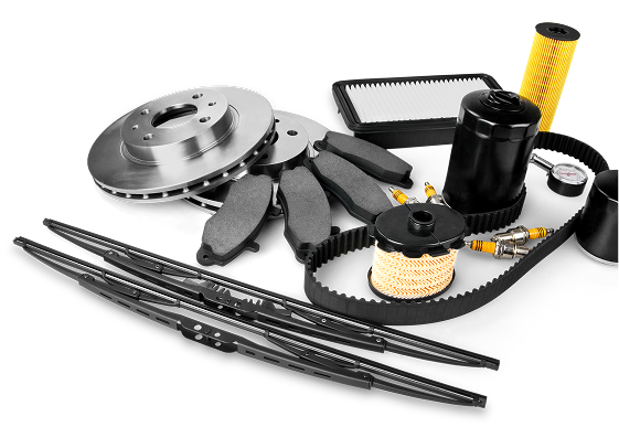 A bunch of car parts on a white background | West Highlands Auto Repair