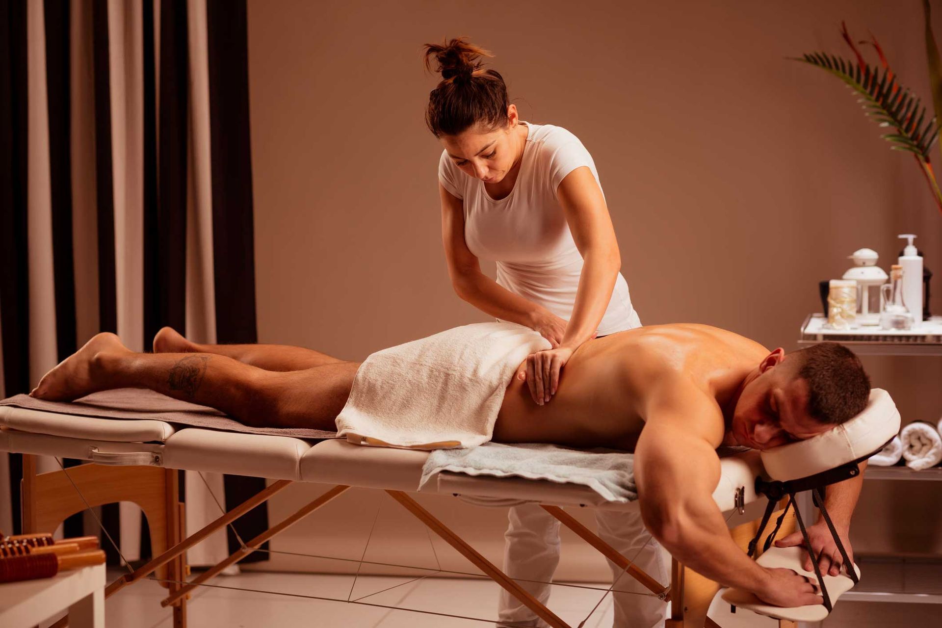 Man Enjoying a Relaxing Massage — Pompano Beach, FL — Pompano Beach Spa