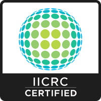 IICRC Certified logo with a globe made of green and blue circles.