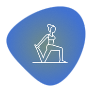 A woman is sitting on a chair stretching her legs.
