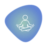 A person is sitting in a lotus position on a pink background.