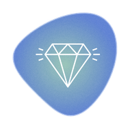A pink circle with a white diamond on it