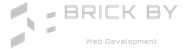 A black and white logo for brick by web development