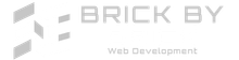 A black and white logo for brick by web development