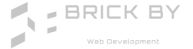 A black and white logo for brick by web development