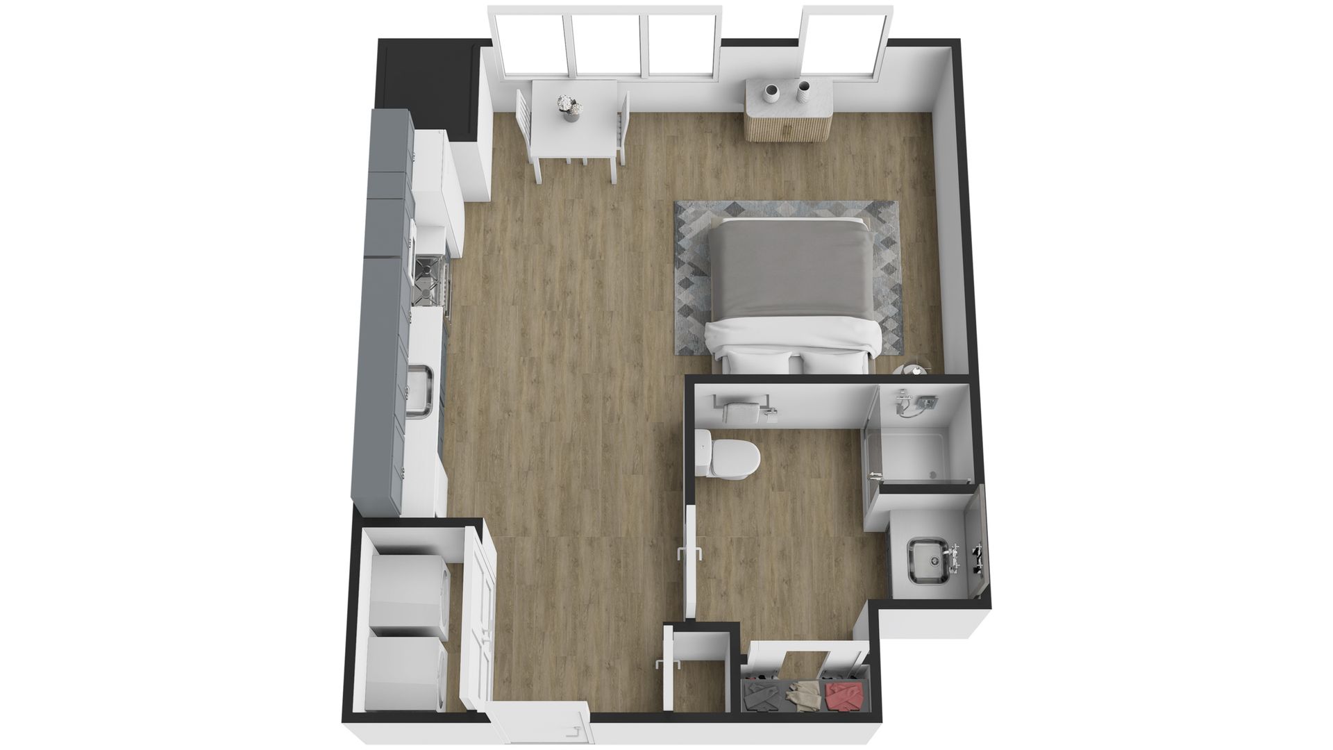 studio floor plan - digital rendering