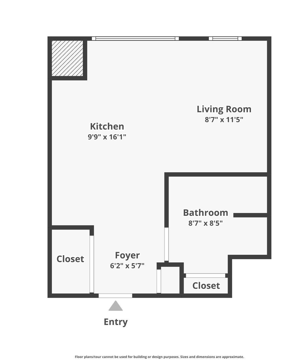 studio floor plan - architectural drawing style