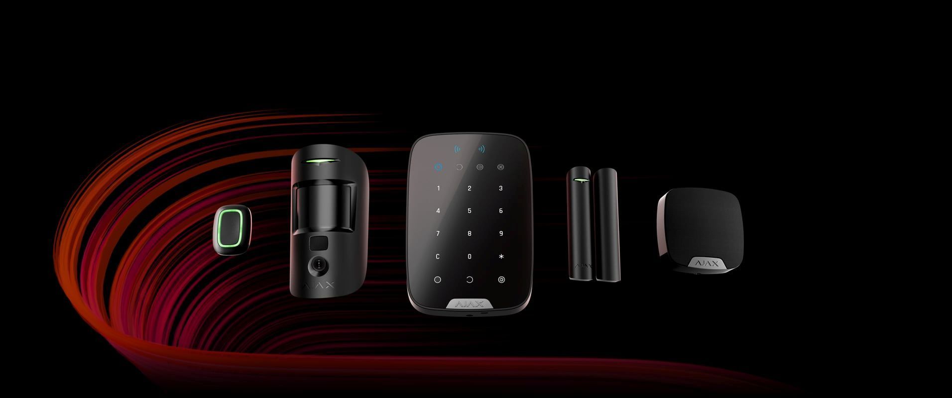 A Group Of Security Devices Are Sitting On Top Of Each Other On A Black Background — Troy Cummings Locksmith In Aurukun, QLD