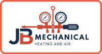 Logo for JB Mechanical: gauges and wrench, with "JB MECHANICAL Heating and Air" text.