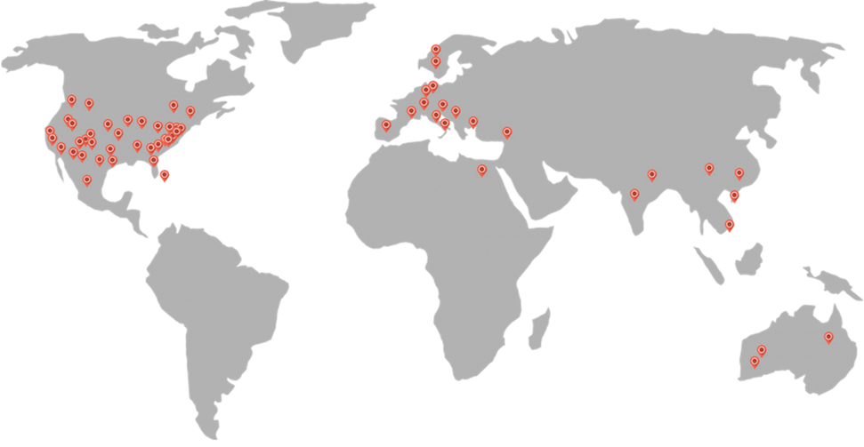 A map of the united states with a red star in the middle