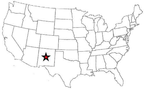A map of the united states with a red star in the middle
