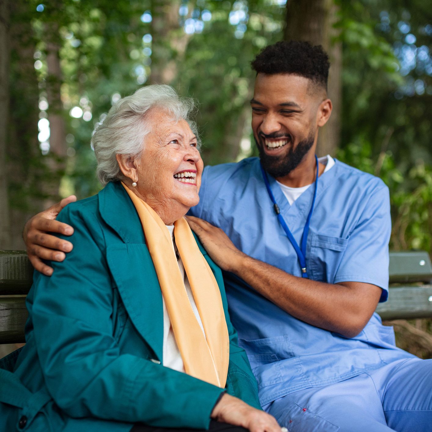 Happy Senior and Nurse — Hollywood, FL — Tradition Homecare