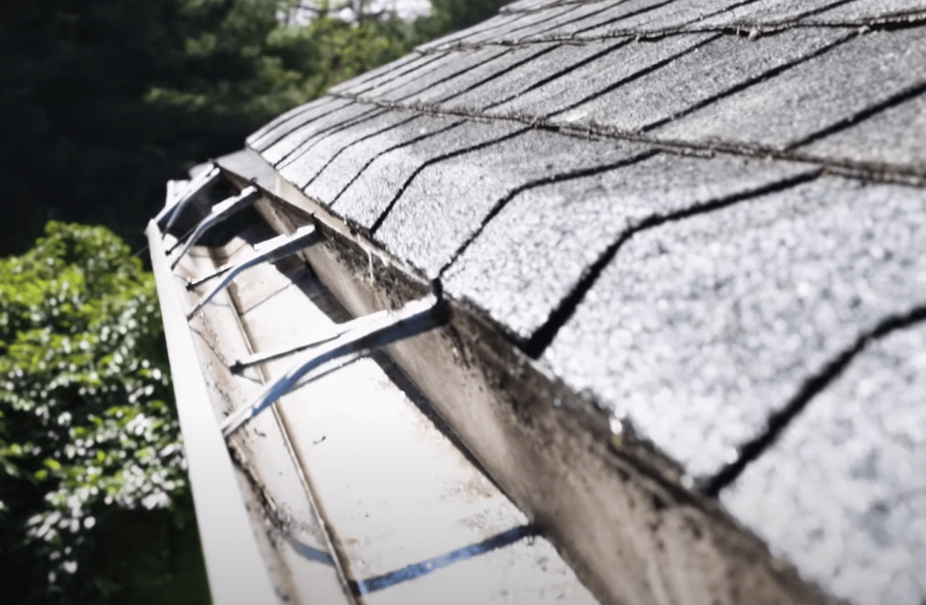 damaged gutters needing repair