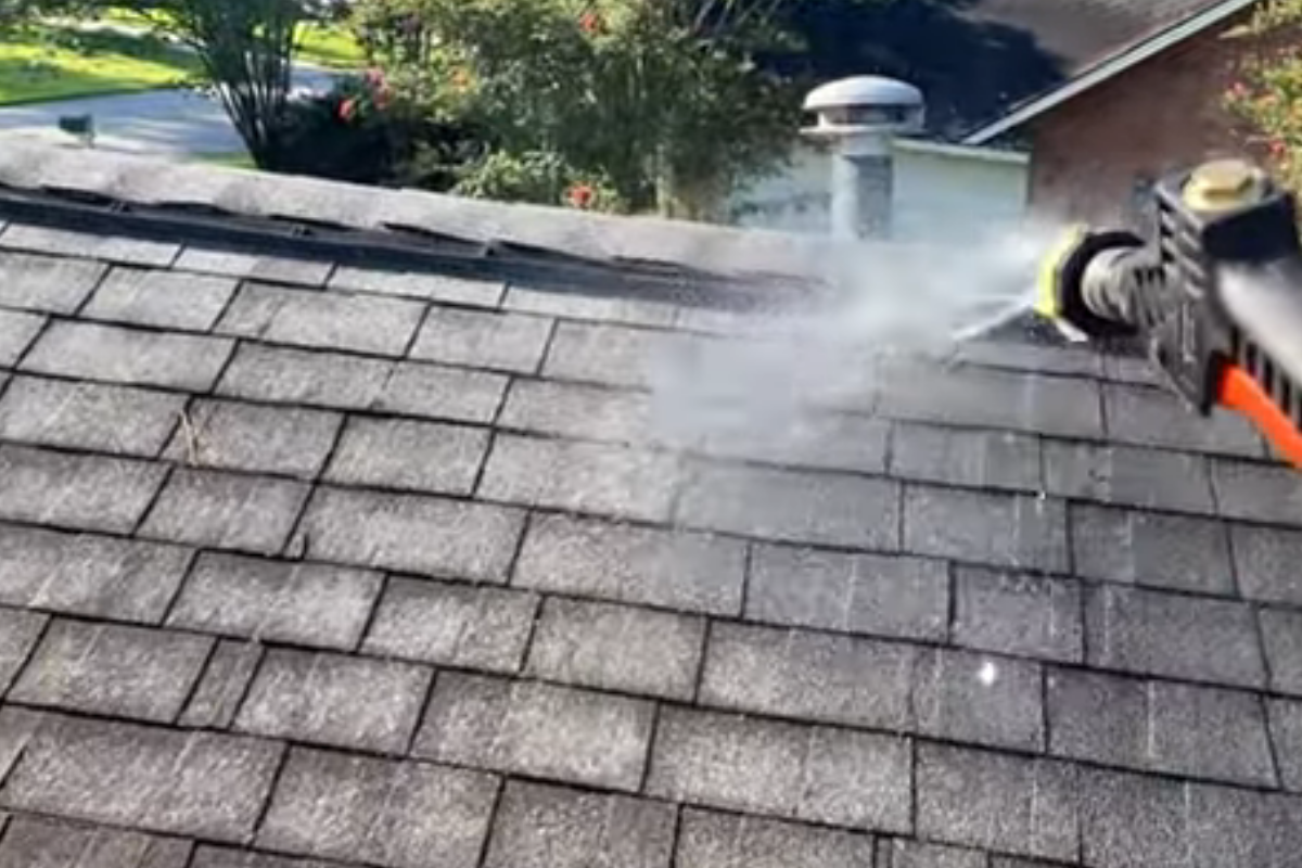 roof cleaning process