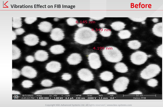 Vibrations Effect on FIB Image
