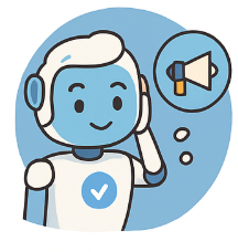 AI assistant with megaphone — digital marketing automation and voice-based outreach