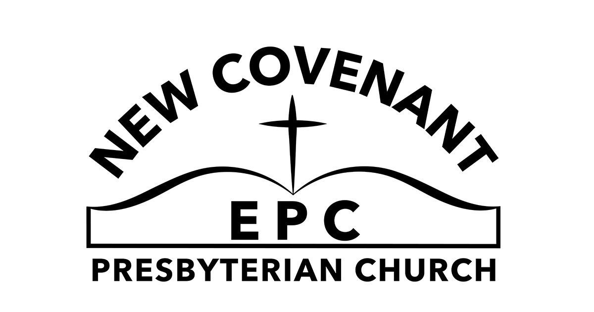 a black and white logo for the new covenant presbyterian church .